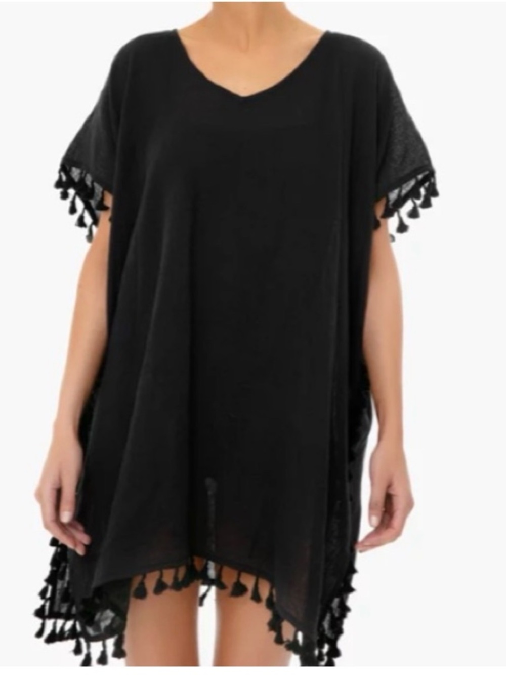NWT Tuckernuck Pomander Black Tassel-Trim Tunic / Coverup - Picture 7 of 8